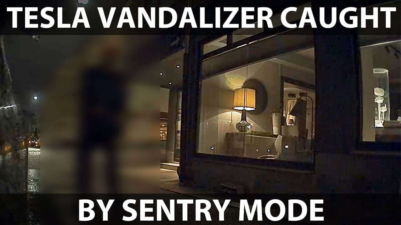Sentry mode w akcji! Wandal przyłapany na niszczeniu Tesli Model 3