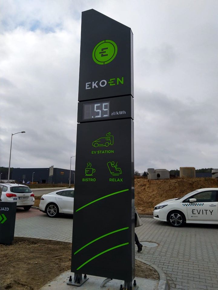 Ekoen, Stacja ładowania Ekoen, Nowy Kisielin, ekoenergetyka, elektrmobilność, ładowarka, moc, CCS, Chademo